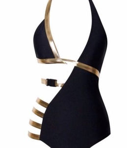 Gold Strapped One Piece