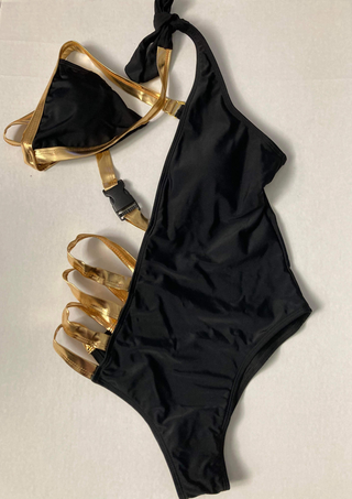 Gold Strapped One Piece